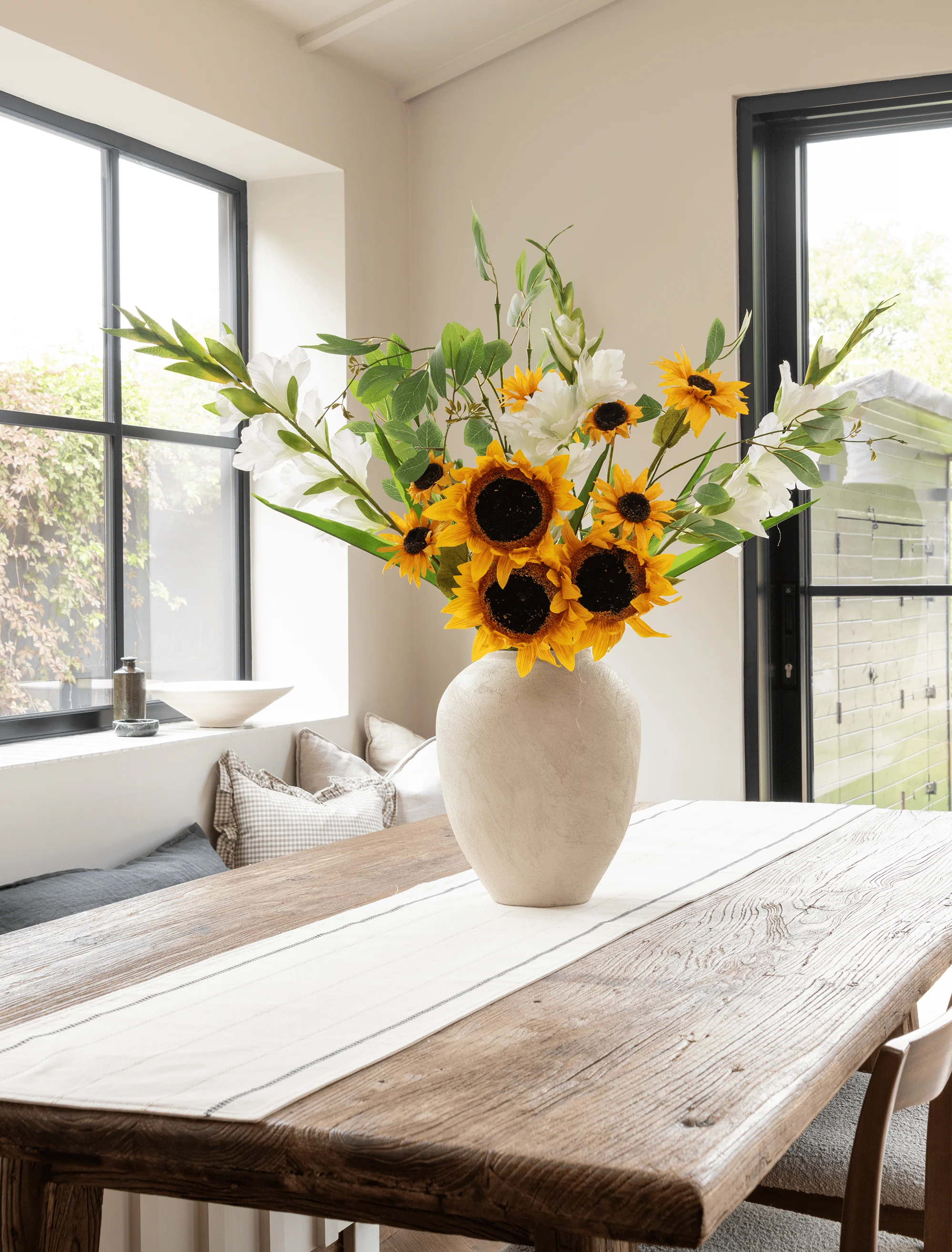 Faux Arrangement - Sunflower & White Gladiolus - Image 4