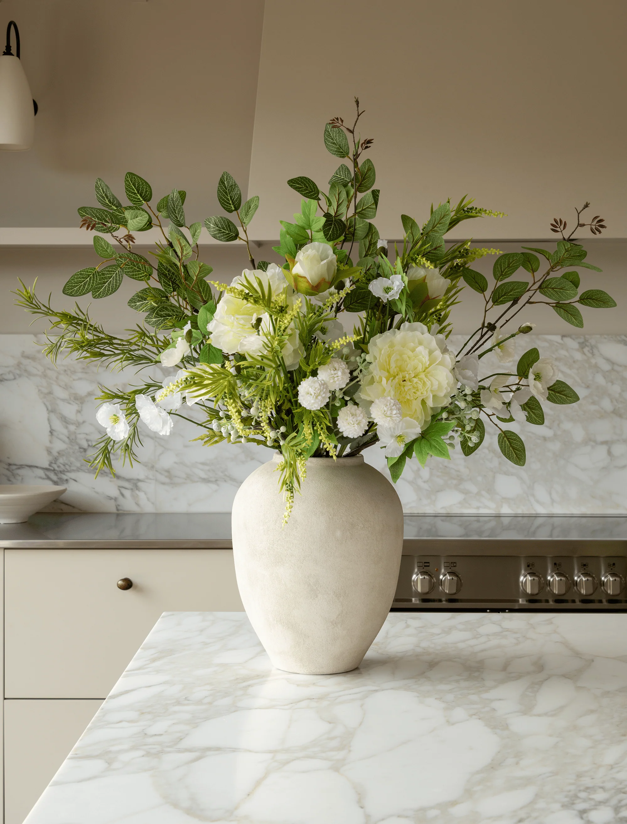 Faux Arrangement - White Poppy & Peony - Image 5