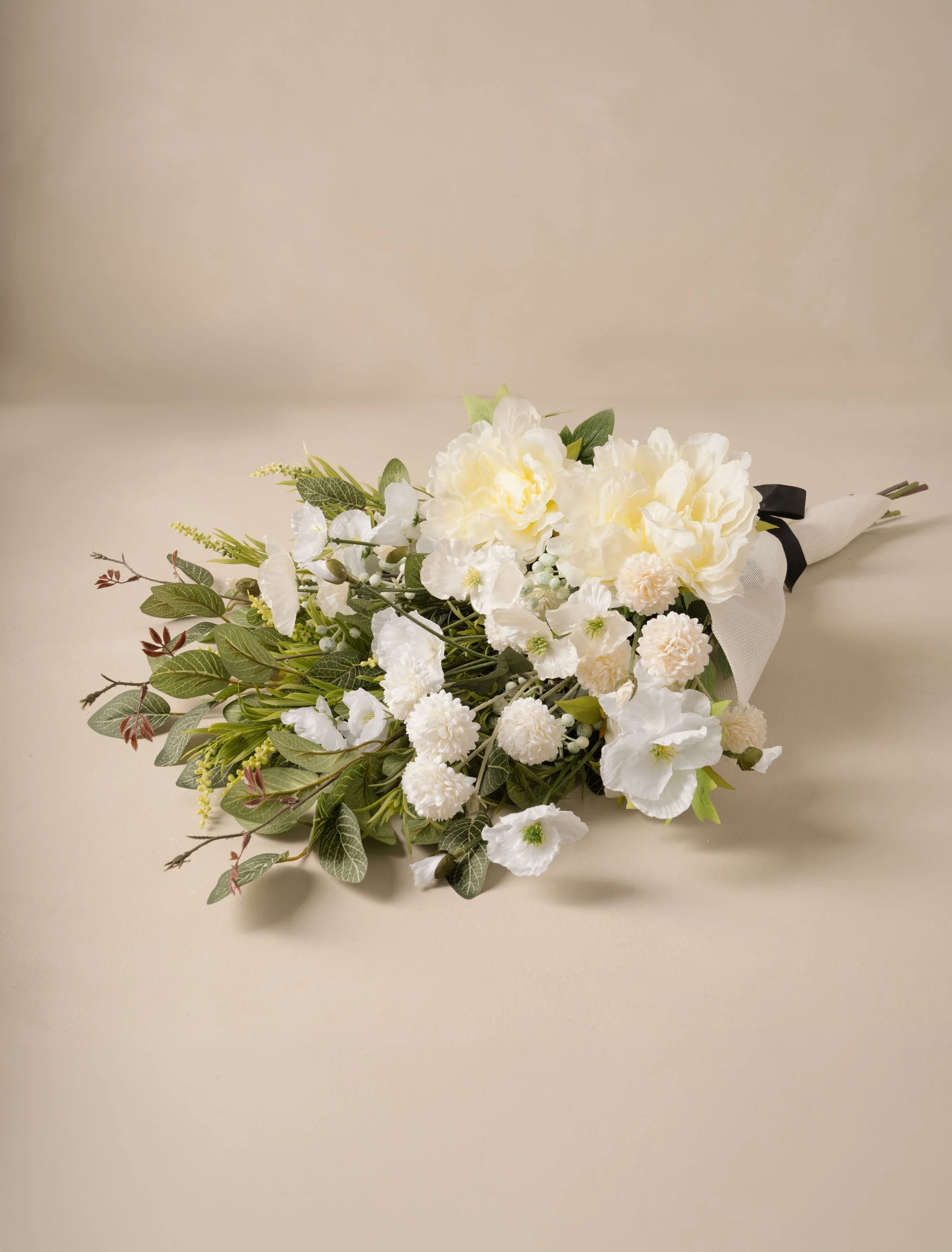 Faux Arrangement - White Poppy & Peony - Image 6